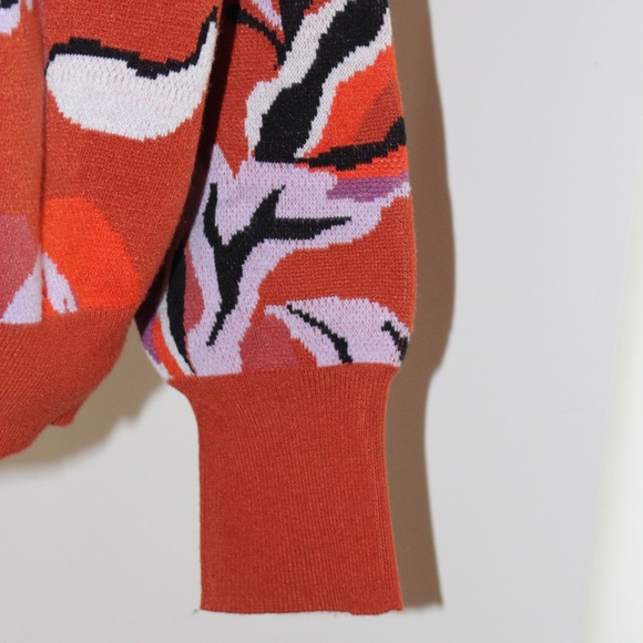 Maeve, Anthropologie floral orange sweater. - Picture 11 of 12